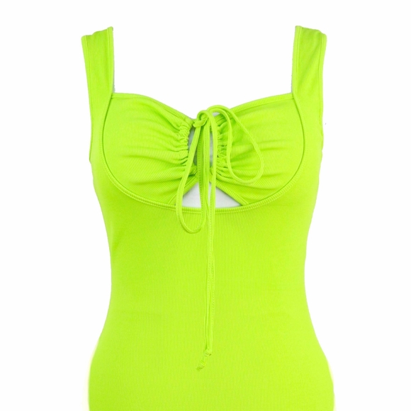 2/$20 Neon Line Green Cutout Maxidress - Picture 2 of 4